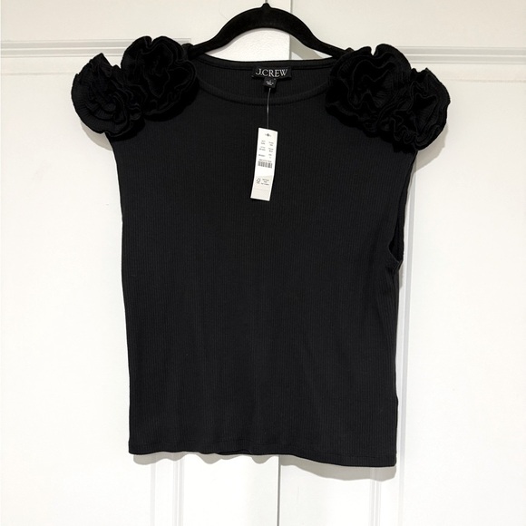 J.Crew Vintage Rib Rosette Tee Shirt  NWT - Picture 5 of 9